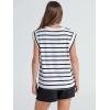 imageWIHOLL Cap Sleeve Tops for Women Summer Top Basic Tee Shirts Casual Tank Loose Fit 2025 FashionD  Black Stripe