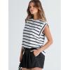 imageWIHOLL Cap Sleeve Tops for Women Summer Top Basic Tee Shirts Casual Tank Loose Fit 2025 FashionD  Black Stripe