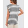 imageWIHOLL Cap Sleeve Tops for Women Summer Top Basic Tee Shirts Casual Tank Loose Fit 2025 FashionG  Greywhite Stripe