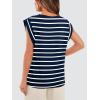 imageWIHOLL Cap Sleeve Tops for Women Summer Top Basic Tee Shirts Casual Tank Loose Fit 2025 FashionH  Navy Bluewhite Stripe