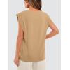 imageWIHOLL Cap Sleeve Tops for Women Summer Top Basic Tee Shirts Casual Tank Loose Fit 2025 FashionK  Khaki