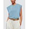 imageWIHOLL Cap Sleeve Tops for Women Summer Top Basic Tee Shirts Casual Tank Loose Fit 2025 FashionL  Light Blue