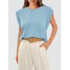 imageWIHOLL Cap Sleeve Tops for Women Summer Top Basic Tee Shirts Casual Tank Loose Fit 2025 FashionL  Light Blue