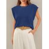imageWIHOLL Cap Sleeve Tops for Women Summer Top Basic Tee Shirts Casual Tank Loose Fit 2025 FashionO  Navy Blue