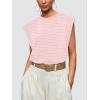 imageWIHOLL Cap Sleeve Tops for Women Summer Top Basic Tee Shirts Casual Tank Loose Fit 2025 FashionP  Pinkwhite Stripe