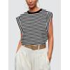imageWIHOLL Cap Sleeve Tops for Women Summer Top Basic Tee Shirts Casual Tank Loose Fit 2025 FashionQ  Blackwhite Stripe