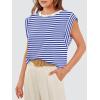 imageWIHOLL Cap Sleeve Tops for Women Summer Top Basic Tee Shirts Casual Tank Loose Fit 2025 FashionT  Bluewhite Stripe