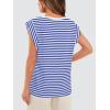 imageWIHOLL Cap Sleeve Tops for Women Summer Top Basic Tee Shirts Casual Tank Loose Fit 2025 FashionT  Bluewhite Stripe