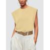 imageWIHOLL Cap Sleeve Tops for Women Summer Top Basic Tee Shirts Casual Tank Loose Fit 2025 FashionY  Pale Yellow