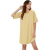 imageWIHOLL Night Gowns for Women Short Sleeve Casual Sleep Shirt Loungerwaer Pullover Tshirts DressesApricot