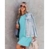 imageWIHOLL Night Gowns for Women Short Sleeve Casual Sleep Shirt Loungerwaer Pullover Tshirts DressesBaby Blue