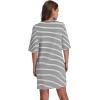 imageWIHOLL Night Gowns for Women Short Sleeve Casual Sleep Shirt Loungerwaer Pullover Tshirts DressesBlack Striped