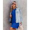 imageWIHOLL Night Gowns for Women Short Sleeve Casual Sleep Shirt Loungerwaer Pullover Tshirts DressesBlue