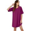 imageWIHOLL Night Gowns for Women Short Sleeve Casual Sleep Shirt Loungerwaer Pullover Tshirts DressesDark Purple