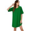 imageWIHOLL Night Gowns for Women Short Sleeve Casual Sleep Shirt Loungerwaer Pullover Tshirts DressesGrass Green