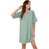 imageWIHOLL Night Gowns for Women Short Sleeve Casual Sleep Shirt Loungerwaer Pullover Tshirts DressesGreen