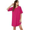 imageWIHOLL Night Gowns for Women Short Sleeve Casual Sleep Shirt Loungerwaer Pullover Tshirts DressesHot Pink