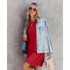 imageWIHOLL Night Gowns for Women Short Sleeve Casual Sleep Shirt Loungerwaer Pullover Tshirts DressesRed