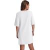 imageWIHOLL Night Gowns for Women Short Sleeve Casual Sleep Shirt Loungerwaer Pullover Tshirts DressesWhite
