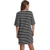 imageWIHOLL Night Gowns for Women Short Sleeve Casual Sleep Shirt Loungerwaer Pullover Tshirts DressesWhite Striped