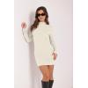 imageWIHOLL Womens Mock Neck Bodycon Dresses Long Sleeve Mini Dress Slim Fit CasualOffwhite