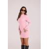 imageWIHOLL Womens Mock Neck Bodycon Dresses Long Sleeve Mini Dress Slim Fit CasualPink