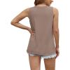 imageWIHOLL Womens Summer Tank Tops Pleated Round Neck Sleeveless Tops for Women Casual FlowyApricot