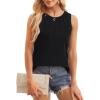 imageWIHOLL Womens Summer Tank Tops Pleated Round Neck Sleeveless Tops for Women Casual FlowyBlack