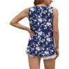 imageWIHOLL Womens Summer Tank Tops Pleated Round Neck Sleeveless Tops for Women Casual FlowyBlue Flower