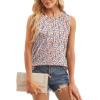 imageWIHOLL Womens Summer Tank Tops Pleated Round Neck Sleeveless Tops for Women Casual FlowyFloral Pink