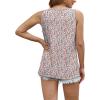imageWIHOLL Womens Summer Tank Tops Pleated Round Neck Sleeveless Tops for Women Casual FlowyFloral Pink