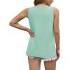 imageWIHOLL Womens Summer Tank Tops Pleated Round Neck Sleeveless Tops for Women Casual FlowyLake Green