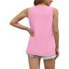 imageWIHOLL Womens Summer Tank Tops Pleated Round Neck Sleeveless Tops for Women Casual FlowyLight Pink