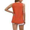 imageWIHOLL Womens Summer Tank Tops Pleated Round Neck Sleeveless Tops for Women Casual FlowyOrange