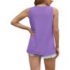 imageWIHOLL Womens Summer Tank Tops Pleated Round Neck Sleeveless Tops for Women Casual FlowyPurple