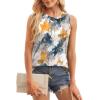 imageWIHOLL Womens Summer Tank Tops Pleated Round Neck Sleeveless Tops for Women Casual FlowyTie Dye Flower
