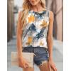 imageWIHOLL Womens Summer Tank Tops Pleated Round Neck Sleeveless Tops for Women Casual FlowyTie Dye Flower