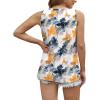 imageWIHOLL Womens Summer Tank Tops Pleated Round Neck Sleeveless Tops for Women Casual FlowyTie Dye Flower