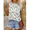 imageWIHOLL Womens Summer Tank Tops Pleated Round Neck Sleeveless Tops for Women Casual FlowyWhite Print