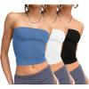 imageWIHOLL 3 Pack Tube Tops for Women Slim Fit Crop Tops Going Out Strapless Tank Tops Bandeau Summer Outfits 2025 Y2K Clothes3 Pack BlackWhiteBlue