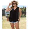 imageWIHOLL Summer Womens Tank Tops Loose Fit Pleated 2025 V Neck Sleeveless Tops CasualS3XLBasic Black