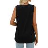 imageWIHOLL Summer Womens Tank Tops Loose Fit Pleated 2025 V Neck Sleeveless Tops CasualS3XLBasic Black