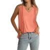 imageWIHOLL Summer Womens Tank Tops Loose Fit Pleated 2025 V Neck Sleeveless Tops CasualS3XLCoral