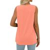 imageWIHOLL Summer Womens Tank Tops Loose Fit Pleated 2025 V Neck Sleeveless Tops CasualS3XLCoral