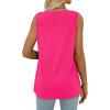 imageWIHOLL Summer Womens Tank Tops Loose Fit Pleated 2025 V Neck Sleeveless Tops CasualS3XLCute Pink