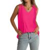 imageWIHOLL Summer Womens Tank Tops Loose Fit Pleated 2025 V Neck Sleeveless Tops CasualS3XLCute Pink