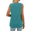 imageWIHOLL Summer Womens Tank Tops Loose Fit Pleated 2025 V Neck Sleeveless Tops CasualS3XLDark Cadetblue