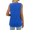 imageWIHOLL Summer Womens Tank Tops Loose Fit Pleated 2025 V Neck Sleeveless Tops CasualS3XLDark Navy Blue