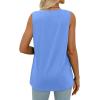imageWIHOLL Summer Womens Tank Tops Loose Fit Pleated 2025 V Neck Sleeveless Tops CasualS3XLLight Blue