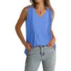 imageWIHOLL Summer Womens Tank Tops Loose Fit Pleated 2025 V Neck Sleeveless Tops CasualS3XLLight Blue